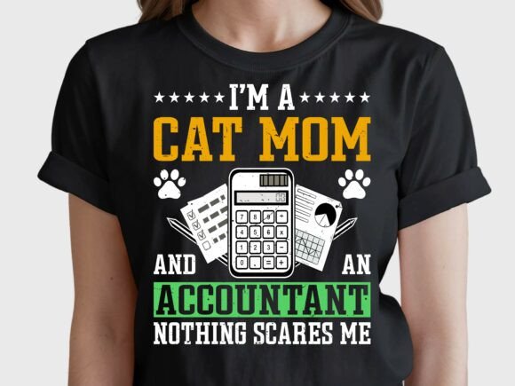 Accountant Cat Mom for Women SVG Graphics & T-Shirt Designs