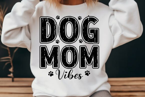 Dog Mom Vibes Retro Svg Png Graphics and T-Shirt Designs