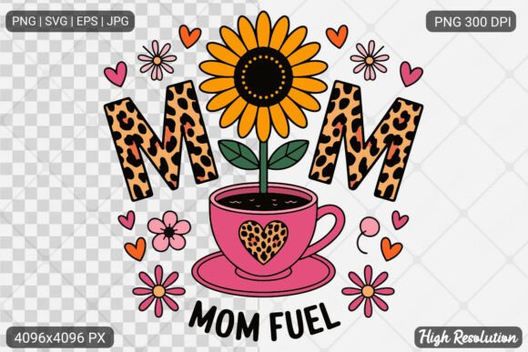 Mom Coffee Sublimation SVG PNG: Graphics and Illustrations for Branding