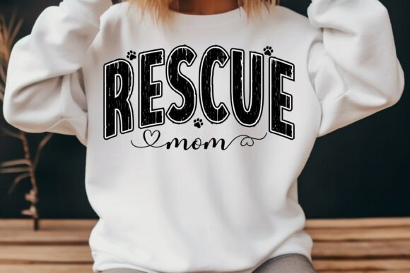 Rescue Mom Retro Dog Svg Png Graphics and T-Shirt Designs