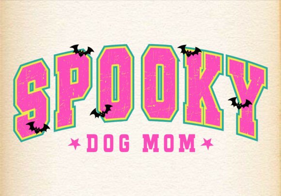 Spooky Dog Mom Halloween Pink Retro Svg Graphics and T-Shirt Designs