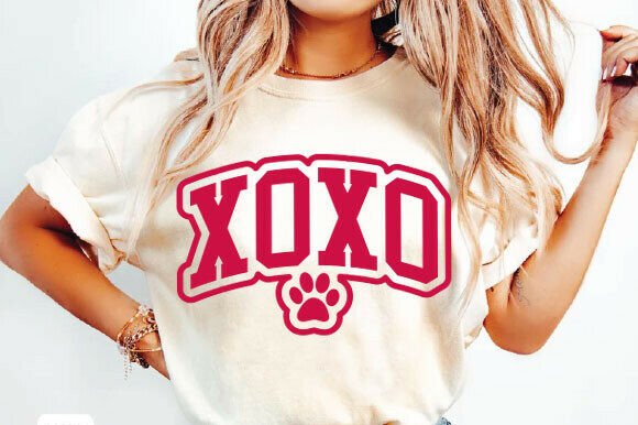 XoXo Paw SVG, Valentine Svg, Dog Mom Graphics and T-Shirt Designs